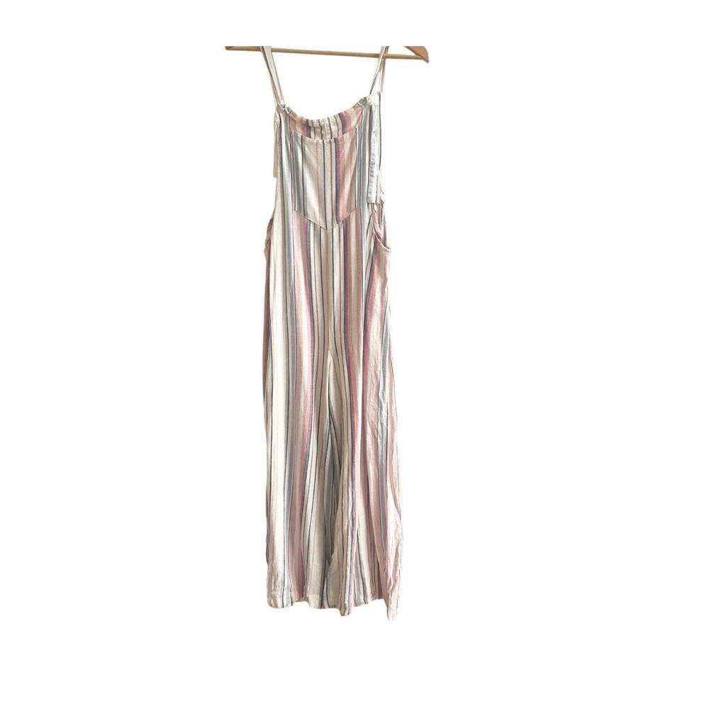 A Collective Story Linen Blend Pant Jumpsuit Striped Multicolor Big Pocket